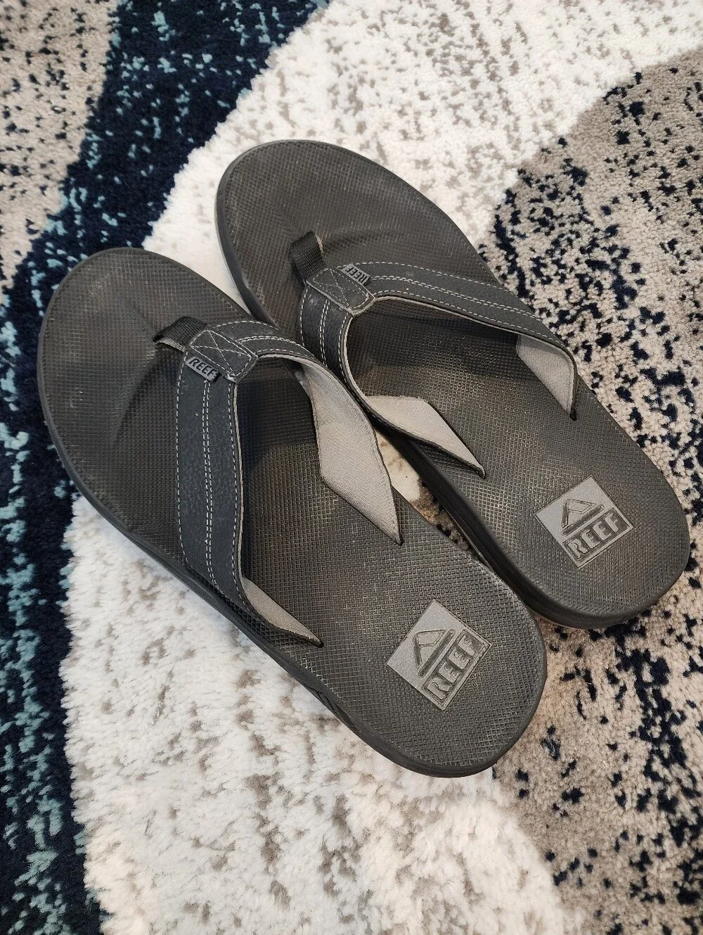 REEF Element TQT Men's Flip Flop Sandals  Bottle Opener Black Size 11 Beachy